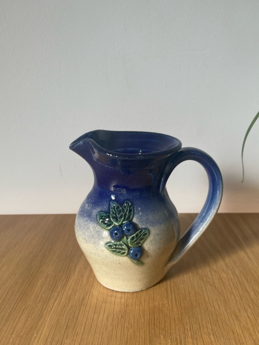 Vintage Blueberry Miniature Pottery Pitcher Jug Creamer